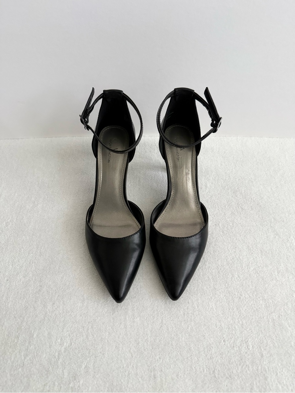 Black Pointed Toe Heels Women’s 8.5 Ankle Strap Office - Picture 3 of 9